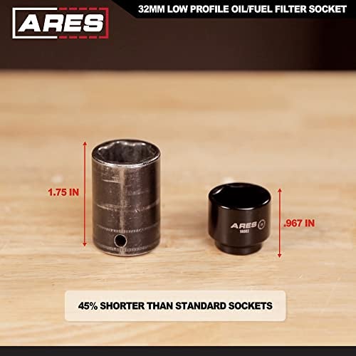 ARES 14007 – 32mm Low Profile Fuel Filter Socket - Low Profile Design for Easy Access - Chrome Vanadium Steel with Manganese Phosphate Coating to Resist Rust and Corrosion - Image 4