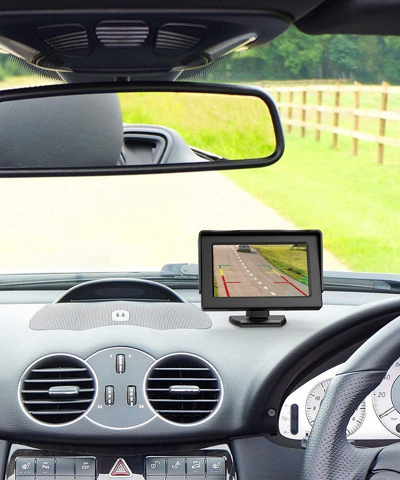Carzex 5 inch Car Dashboard LCD Rear View Screen with 8 LED Night Vision Car Reverse Parking Camera - Image 3