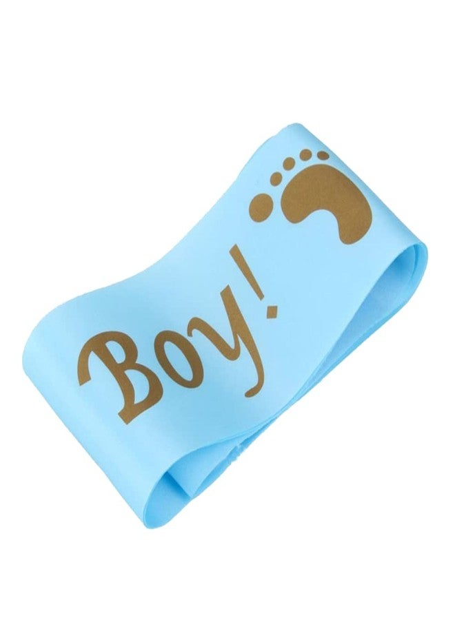Ulfanit Baby Shower Decoration for Boy- Adjustable Blue Flower Crown Tiara and It’s A Boy Sash, Blue Gender Reveal Sash, Party Favors for Mom to Be - Image 5