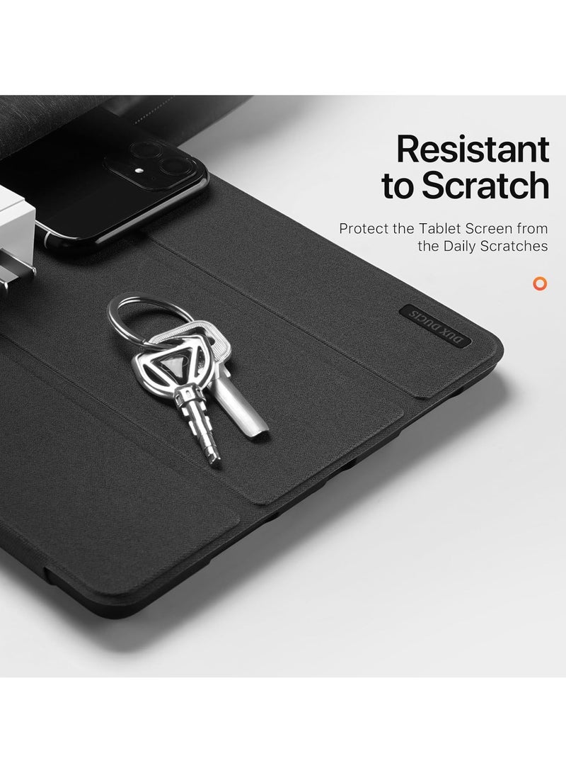 عام حالة متوافق مع باد برو 13 (2024) 7 الجنرال 13.0 " ، الفاخرة بو الجلود ثلاثي أضعاف فليب حالة المدمج في حامل القلم الرصاص للصدمات واقية قذيفة مع السيارات ويك / النوم - Image 4