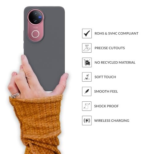 SPRIG Compatible with iQOO Z10R 5G Premium SilkTone Back Cover Drop Tested Shock Proof Mobile Case for Men, Women, Boys and Girls with Camera Protection (Dark Grey) - Image 4
