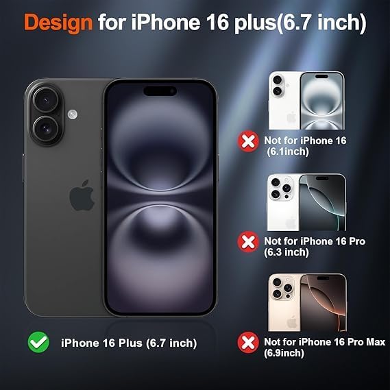 DIZORO Compatible for iPhone 16 Plus Cover 6.7, Luxury Diamond Cute with Bow Glitter Bling Case with Full Camera Protection Shockproof PC+TPU Glossy Shiny Back Cover Case for Girls Women (Black) - Image 2