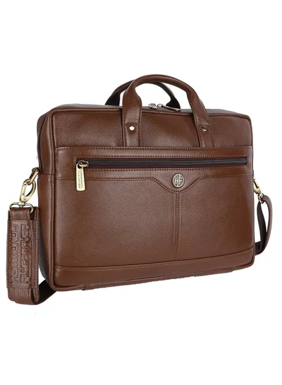 HAMMONDS FLYCATCHER Laptop Bag for Men - Leather Office Bag with Multiple Compartments - Fits 14/15.6/16 Inch Laptop Bag - Messenger and Shoulder Bag for Travel - Water Resistant – Brushwood LB138, V3F7