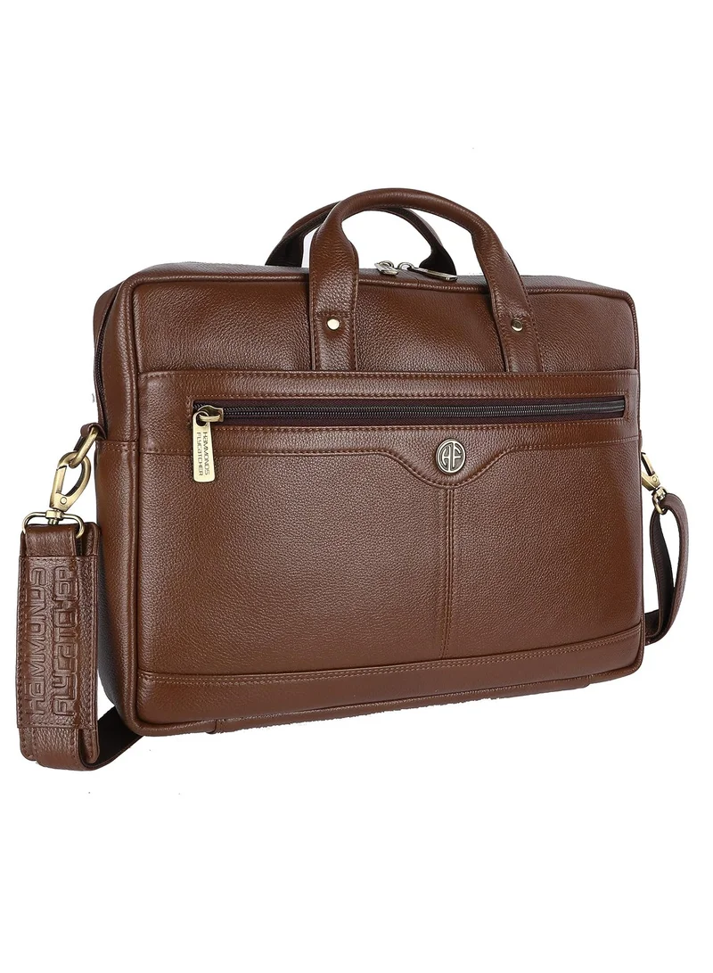 HAMMONDS FLYCATCHER Laptop Bag for Men - Leather Office Bag with Multiple Compartments - Fits 14/15.6/16 Inch Laptop Bag - Messenger and Shoulder Bag for Travel - Water Resistant – Brushwood LB138, V3F7