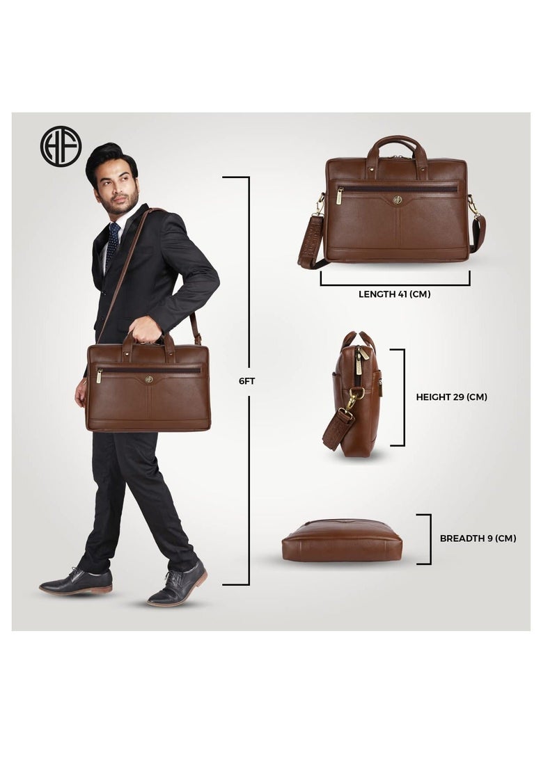  هاموندز فلاي كاتشر حقيبة لاب توب رجالي جلدية للمكتب بسعة متعددة مقاومة للماء للسفر مقاس . بوصة - Image 4
