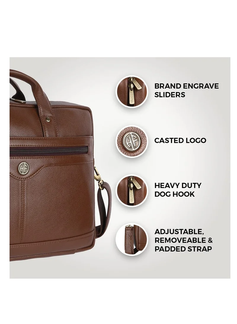 HAMMONDS FLYCATCHER Laptop Bag for Men - Leather Office Bag with Multiple Compartments - Fits 14/15.6/16 Inch Laptop Bag - Messenger and Shoulder Bag for Travel - Water Resistant – Brushwood