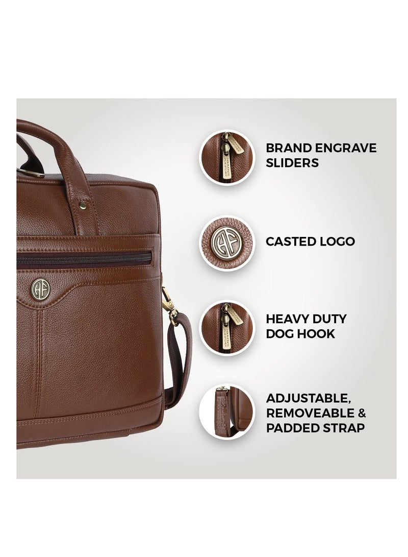  هاموندز فلاي كاتشر حقيبة لاب توب رجالي جلدية للمكتب بسعة متعددة مقاومة للماء للسفر مقاس . بوصة - Image 2