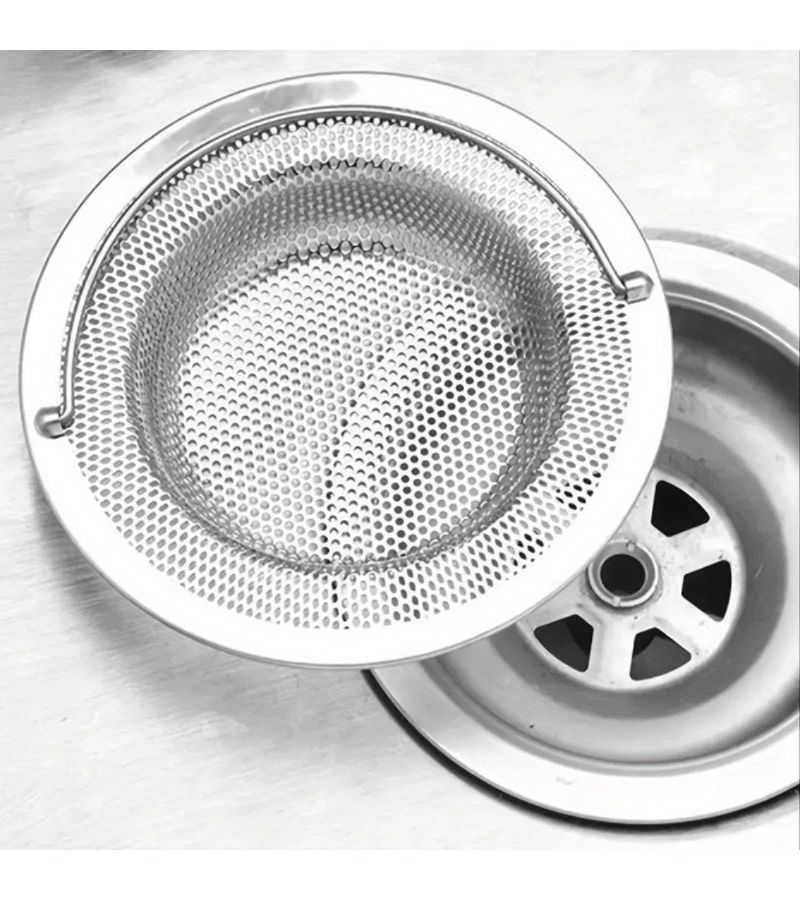 Stainless Steel Kitchen Drain Filter Screen Newly Upgraded Silver Anti Clogging Sink Drip Tray Adjustable For Various Calibers Rust Proof Durable Mesh Design Universal Kitchen Sink Floor Drain Bathroom Floor Drain Home Cleaning Essential - Image 1