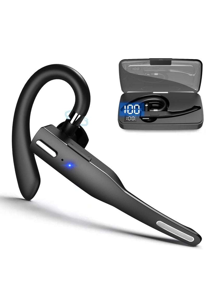 Bluetooth Headset, Handsfree Wireless Headset with Microphone, Bluetooth Earpiece for Cell Phone, PC Tablet, Laptop Computer, Noise Cancelling, 10-Hour Call, Headphones + Charging Case - Image 1