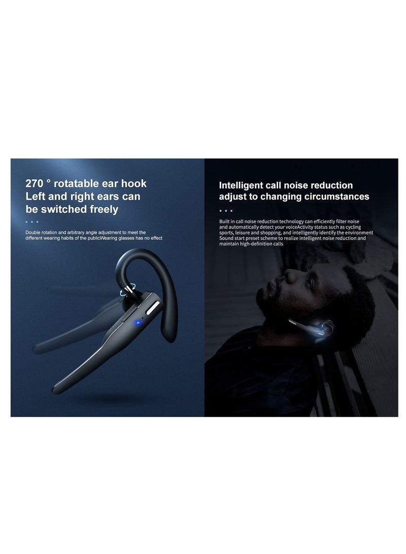 Bluetooth Headset, Handsfree Wireless Headset with Microphone, Bluetooth Earpiece for Cell Phone, PC Tablet, Laptop Computer, Noise Cancelling, 10-Hour Call, Headphones + Charging Case - Image 3