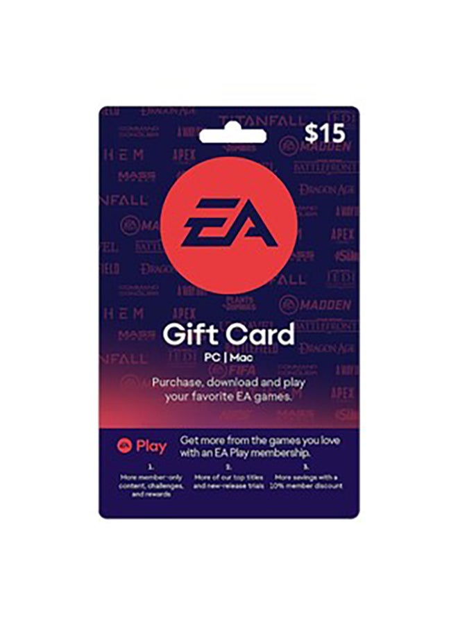 EA Play Gift Card - USD 15 (US) (Digital Code)