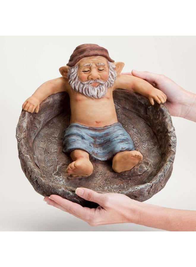 Bits and Pieces Gnome Relaxing Pool - Elf Birdbath Garden Art Statue - Outdoor Garden Decor Sculpture - Image 3