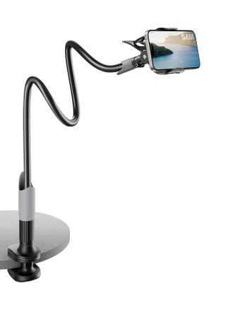 SAIJI Gooseneck Bed Phone Holder, Flexible Long Arm Phone Mount for Desk, Clip Bracket Clamp Stand, iPhone Stand, Mobile Cell Phone Stand Document Camera Nintendo Switch (Black) - pzsku/Z5723838EA7ECD689653BZ/45/_/1737363732/88449ba2-a799-49b3-b392-f4a209efcde1