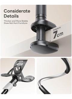 SAIJI SAIJI Gooseneck Bed Phone Holder, Flexible Long Arm Phone Mount for Desk, Clip Bracket Clamp Stand, iPhone Stand, Mobile Cell Phone Stand Document Camera Nintendo Switch (Black)  - Image 3