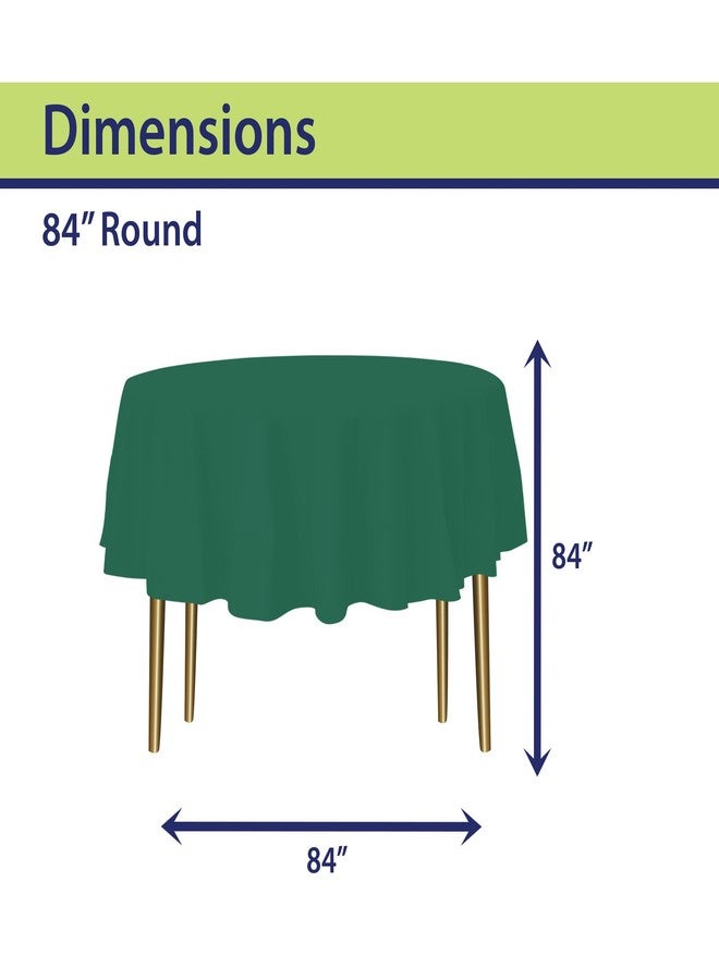 Party Dimensions Green Disposable Plastic Tablecloth for Round Tables (12 Pack) Table Cloths for Parties, Events & Weddings, Indoors & Outdoors, 84 inches, Plastic Table Cover - Image 2