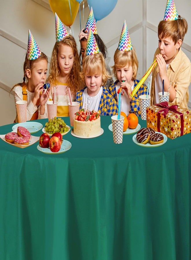 Party Dimensions Green Disposable Plastic Tablecloth for Round Tables (12 Pack) Table Cloths for Parties, Events & Weddings, Indoors & Outdoors, 84 inches, Plastic Table Cover - Image 3