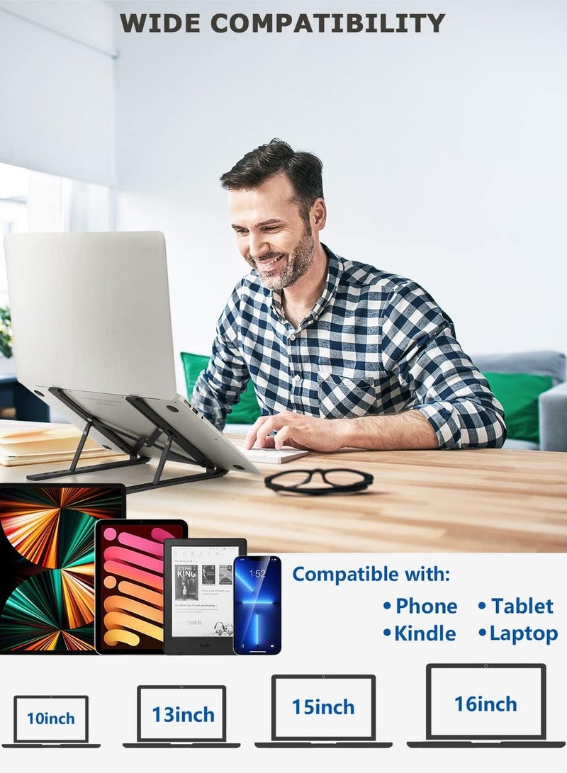 Adjustable Laptop Stand | Foldable Cooling Base | Compatible with iPad, MacBook, Dell, HP & More - Image 5