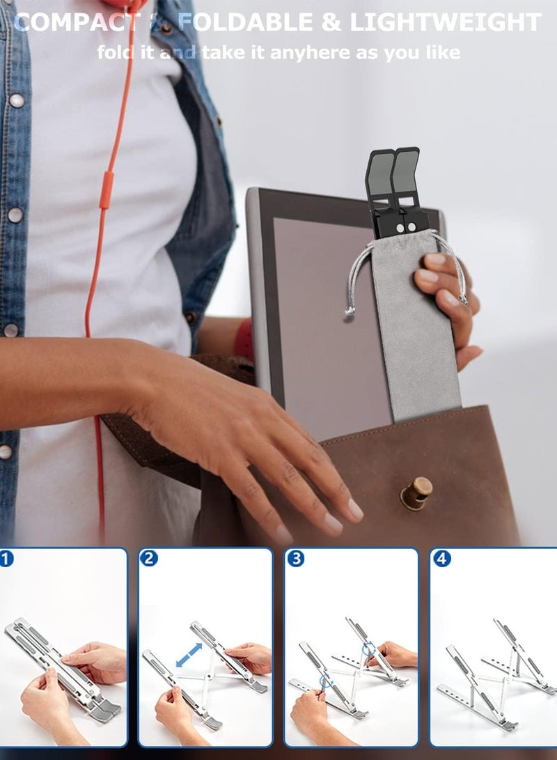 Adjustable Laptop Stand | Foldable Cooling Base | Compatible with iPad, MacBook, Dell, HP & More - Image 4