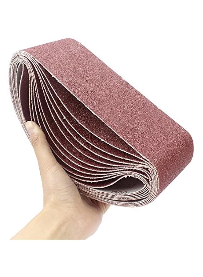 3x21 Inches Sanding Belts (75x533mm), 12pcs 80 Grits Aluminum Oxide Sanding Belt for Belt Sander - Image 5