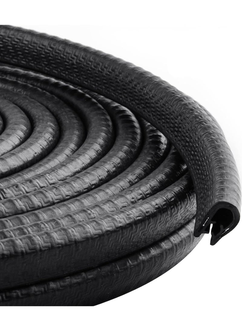 33Ft(10M) Long Car Door Edge Guards,U Shape Trim Rubber Seal Protector Protection Anti-Collision Clips Fit for Most Car| Black | - Image 1