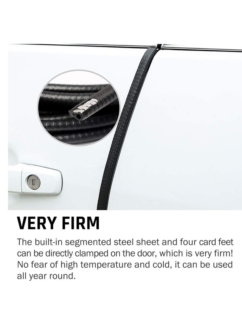 33Ft(10M) Long Car Door Edge Guards,U Shape Trim Rubber Seal Protector Protection Anti-Collision Clips Fit for Most Car| Black | - Image 5