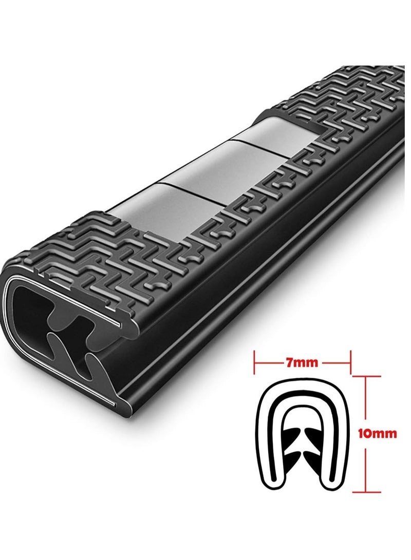 33Ft(10M) Long Car Door Edge Guards,U Shape Trim Rubber Seal Protector Protection Anti-Collision Clips Fit for Most Car| Black | - Image 2