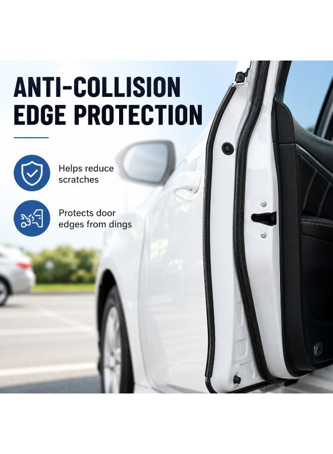 33Ft(10M) Long Car Door Edge Guards,U Shape Trim Rubber Seal Protector Protection Anti-Collision Clips Fit for Most Car| Black | - Image 4