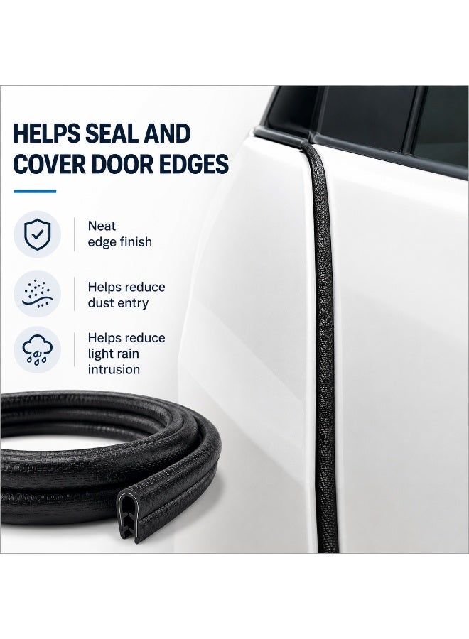 33Ft(10M) Long Car Door Edge Guards,U Shape Trim Rubber Seal Protector Protection Anti-Collision Clips Fit for Most Car| Black | - Image 5