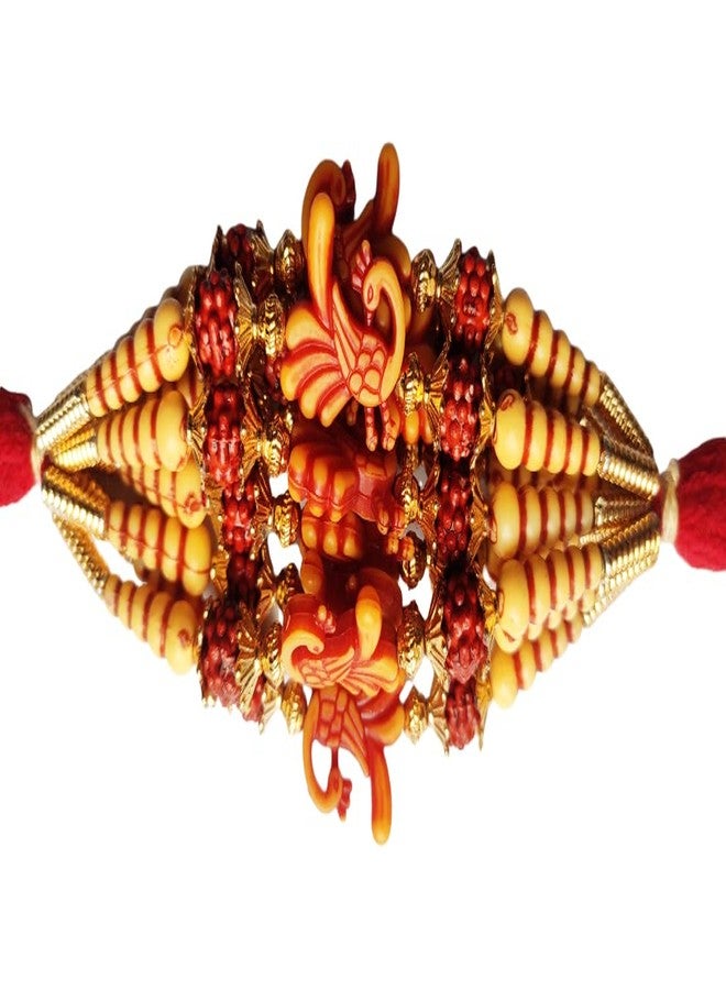 SAMARIYA مصمم Mor Peacock Rakhi مرصع راخي تقليدي راخي لبهايا بهاي راخي حصري للأخ الأكبر الأصغر مع رولي شوال حزمة من 12 - Image 3