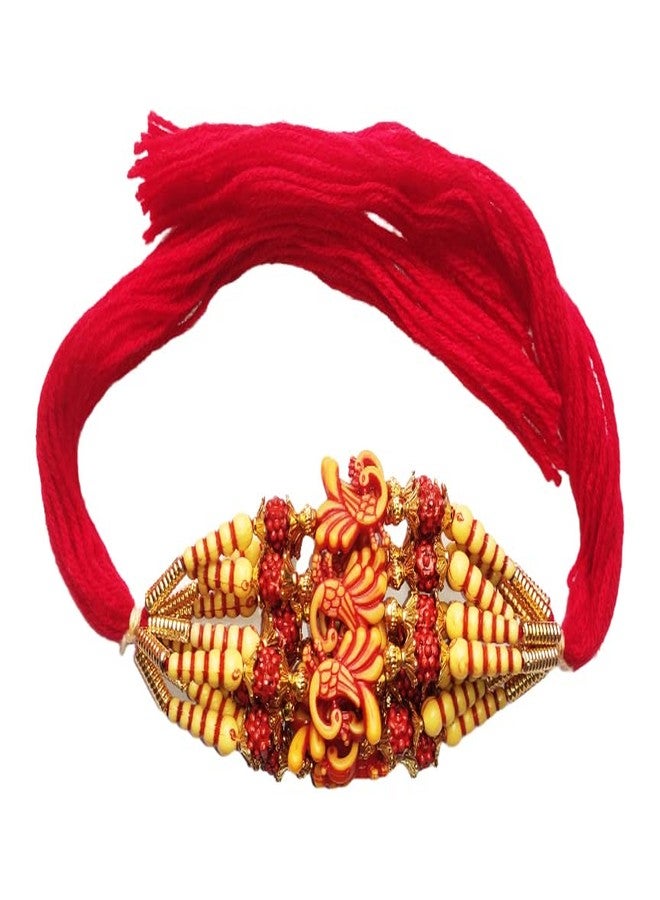 SAMARIYA مصمم Mor Peacock Rakhi مرصع راخي تقليدي راخي لبهايا بهاي راخي حصري للأخ الأكبر الأصغر مع رولي شوال حزمة من 12 - Image 2