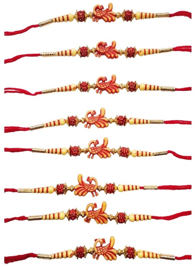 SAMARIYA مصمم Mor Peacock Rakhi مرصع راخي تقليدي راخي لبهايا بهاي راخي حصري للأخ الأكبر الأصغر مع رولي شوال حزمة من 12 - Image 4