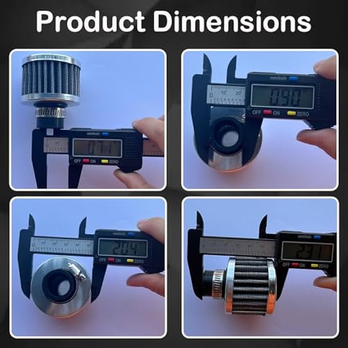 3DSKY 18mm Cold Air Intake Filter, Automotive Cold Air Breather Filter with Adjustable Clamp, Car Valve CoverTurbo Vent Cleaner Accessory, Fits for Car Motorcycle (Sliver) - Image 3