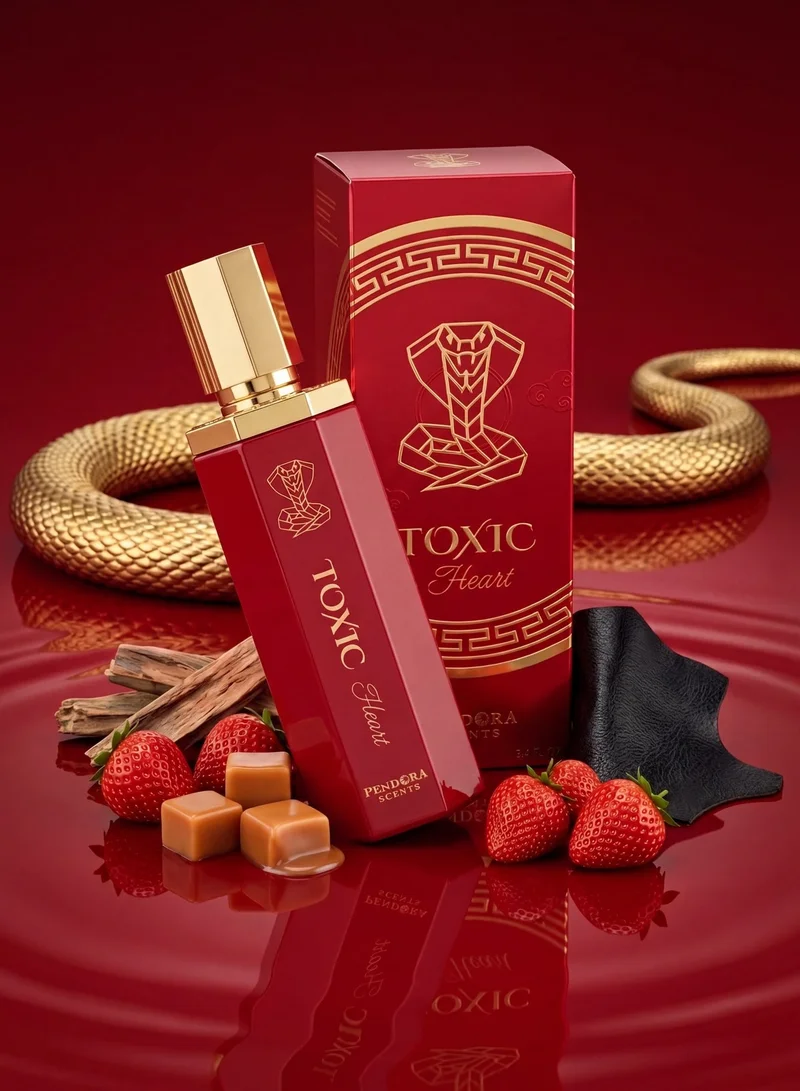 Paris Corner  Pendora Scents Toxic Heart Eau De Parfum 100ml | Long Lasting Unisex Perfume with Strawberry, Caramel, Leather, Vanilla & Tonka Bean  | Best Price UAE