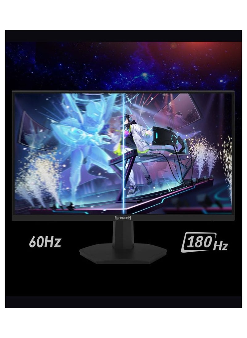 REDRAGON - Ultimate Gaming Monitor 27 Inch - 180Hz IPS Display, 1ms Response Time, FreeSync Compatible, FHD Resolution, Bezel-Less Display, HDMI & DP Support – PS5 Ready - Image 1
