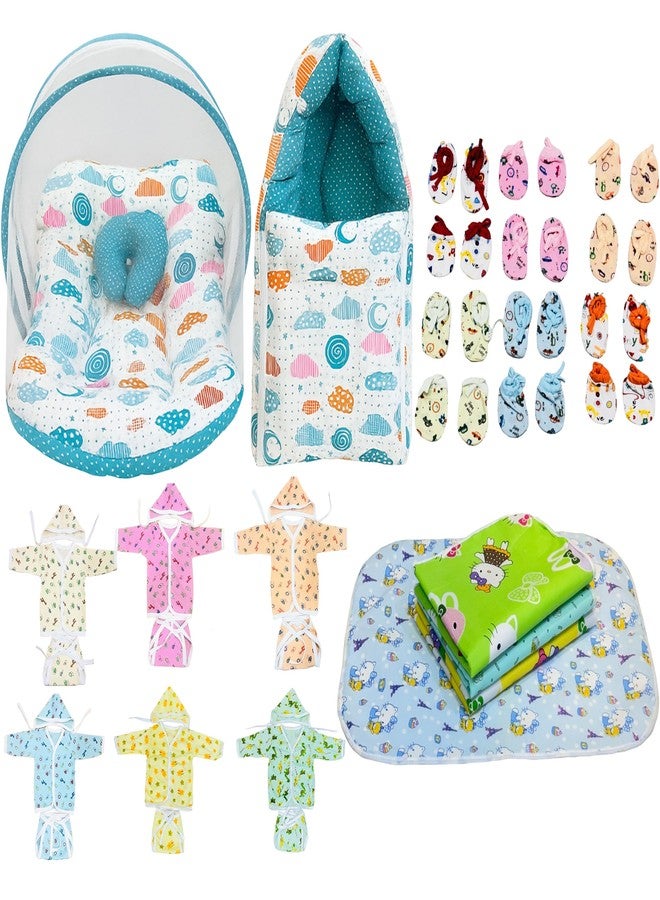 Infantbond by Fareto Newborn Baby Essentials Combo Set 39 in 1 All-Season Hospital Care Kit for Newborns (0-6 Months) | Complete Baby Gift Set | Baby Products All New Born Combo(Green Spiral) - Image 1