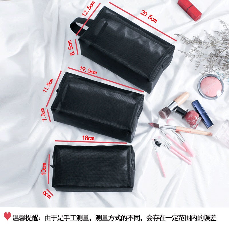 Nylon Mesh Cosmetic Bag Large Capacity Travel Cosmetic Storage Bag Niche Toiletry Storage Bag - Image 1
