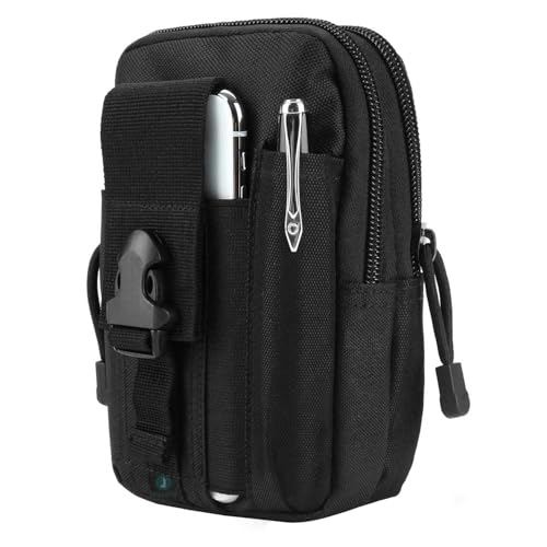 LAFILLETTE Tactical Waist Belt Bag | Universal Outdoor Military Wallet Pouch Phone Case Gadget Pocket for Sports Camping Hiking (Black) - Image 1