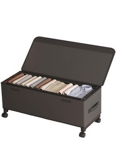XiuWoo 67L Under Bed Storage on Wheels Metal Frame Underbed Storage Containers, Underbed Storage Boxes with Lid Visiable Window, Home Closet Organization Drawer Bins Organizer Black, 77x30x29cm  - Image 2