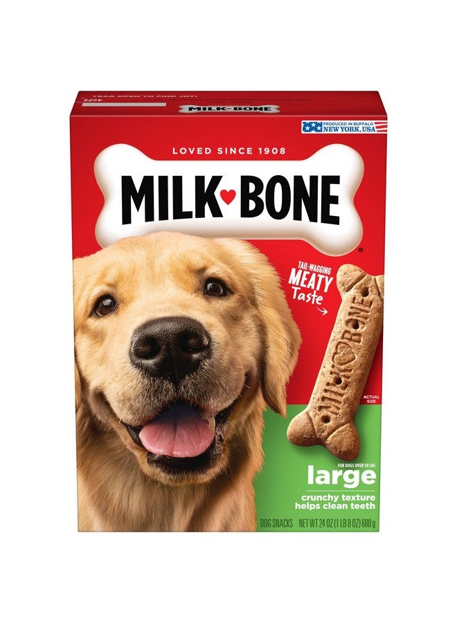 MILK-BONE Milk-Bone Original Dog Treats for Large Dogs, 24 Ounce, Crunchy Biscuit Helps Clean Teeth  - Image 1