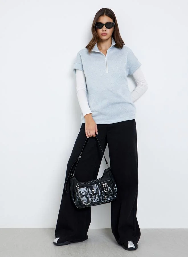 Take Two Take Two Women Grey Short Sleeve Sweatshirt