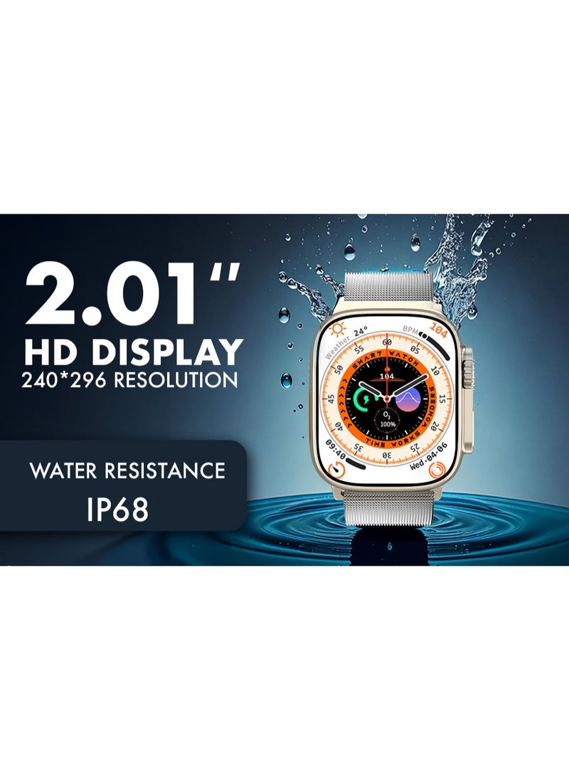 iOsuite - Ultra Smart Watch with Bluetooth Call HD 2.01" Screen Fitness Tracker with Heart Rate Blood Pressure Blood Oxygen Sleep Monitor, IP68 Waterproof Activity Tracker for Android and IOS Phones - Image 1
