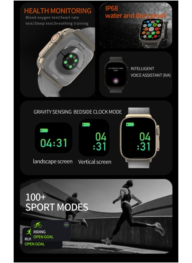 iOsuite - Ultra Smart Watch with Bluetooth Call HD 2.01" Screen Fitness Tracker with Heart Rate Blood Pressure Blood Oxygen Sleep Monitor, IP68 Waterproof Activity Tracker for Android and IOS Phones - Image 1
