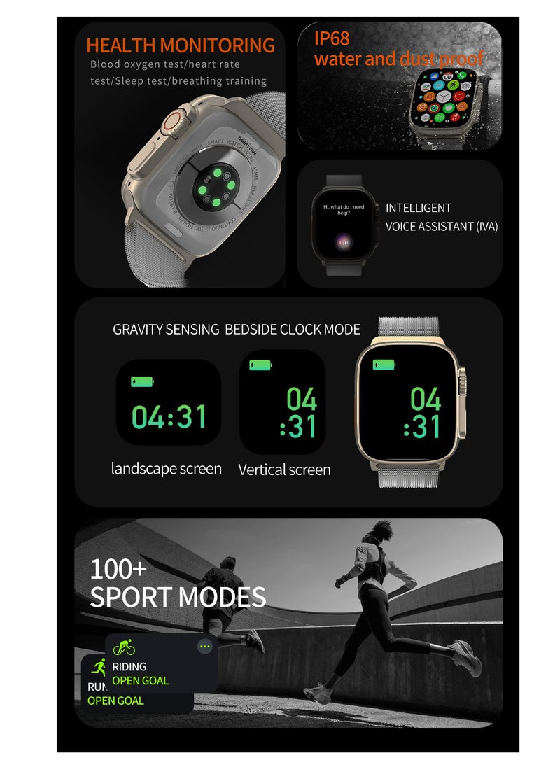 iOsuite - Ultra Smart Watch with Bluetooth Call HD 2.01" Screen Fitness Tracker with Heart Rate Blood Pressure Blood Oxygen Sleep Monitor, IP68 Waterproof Activity Tracker for Android and IOS Phones - Image 1