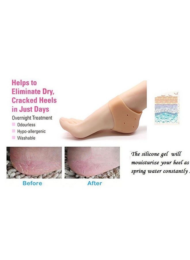 Brezzycloud Silicone Gel Heel Pad Socks For Heel Swelling Pain Relief,Dry Hard Cracked Heels Repair Cream Foot Care Ankle Support Cushion - For Men And Women (Set of 2) - Image 4