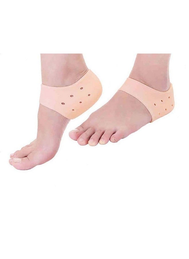 Brezzycloud Silicone Gel Heel Pad Socks For Heel Swelling Pain Relief,Dry Hard Cracked Heels Repair Cream Foot Care Ankle Support Cushion - For Men And Women (Set of 2) - Image 1