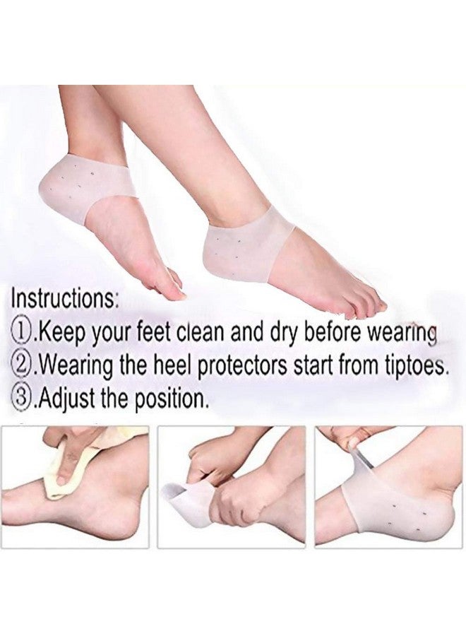 Brezzycloud Silicone Gel Heel Pad Socks For Heel Swelling Pain Relief,Dry Hard Cracked Heels Repair Cream Foot Care Ankle Support Cushion - For Men And Women (Set of 2) - Image 5
