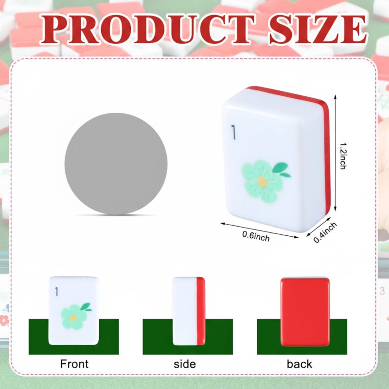 Simgoing American Mahjong Sets 160 Mahjong Tiles Melamine Engraved Mah Jong Ideal for Home & Party Games(Stylish,Red) - Image 2