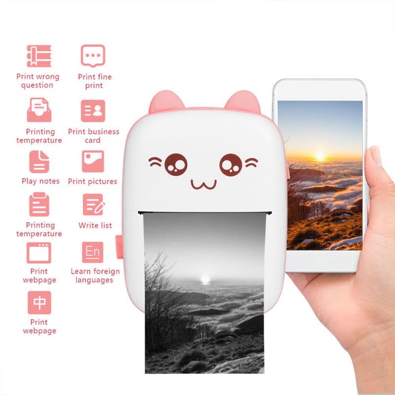 Mini Photo Printer for Bluetooth Wireless High Resolution Peripage Pocket Mobile PhonePink - Image 5