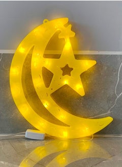 Crescent Moon Star Yellow Glowing LED Light 30x22cm - pzsku/Z57242D8571ED736B84C8Z/45/_/1658393426/cd44ca7c-98f8-49aa-9211-7b1336f3bdb5