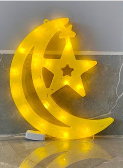 Salla Crescent Moon Star Yellow Glowing LED Light 30x22cm  - Image 4